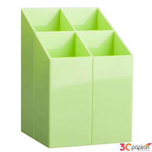 Írószertartó asztali ICO Pen Holder transzparens világoszöld rekeszes írószertartó, asztali írószerta