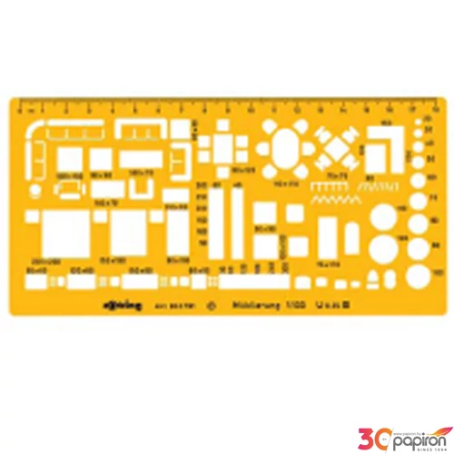 Rotring sablonvonalzó berendezési 1:100 sablon S0238851/R8537810