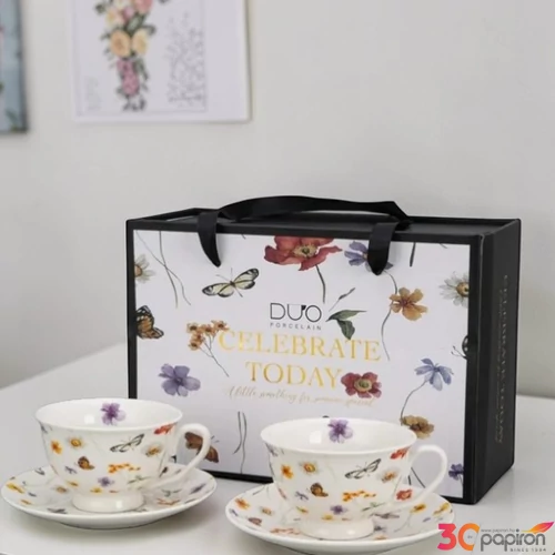 Csésze aljjal porcelán Royal MARGARET 2 db/szett Díszdobozban