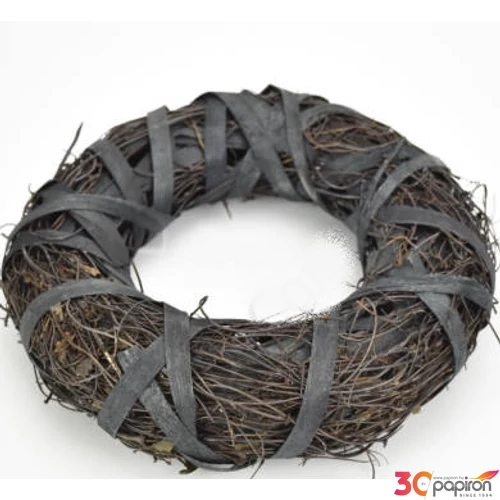 Koszorú rőzse 24cm barna, kicsi