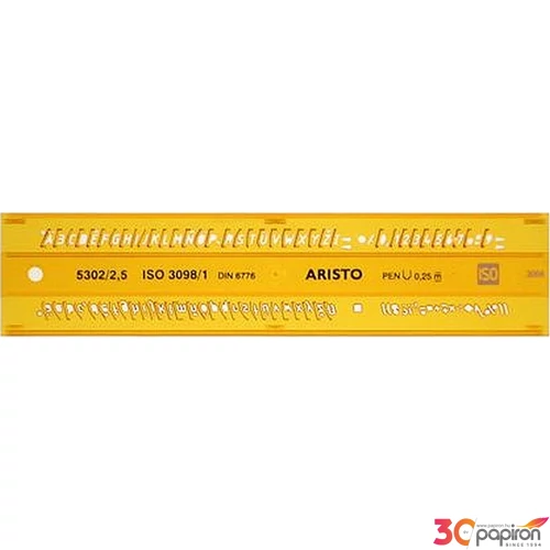 Sablon Aristo Sablon betű - H-PROFIL, 2,5 mm, ITALIC ISO 3098-1 / Din-6776, Schriftform B