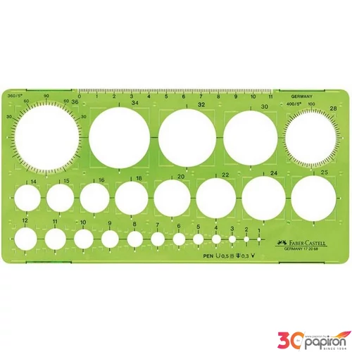 Faber-Castell mérnöki vonalzó sablon 906cn kör ruler prémium minőségű termék 172068