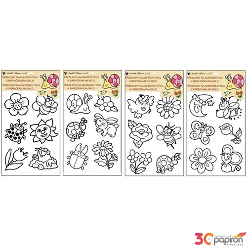 Sablon kontúros 30x21cm adhezív fólián, vegyes minták