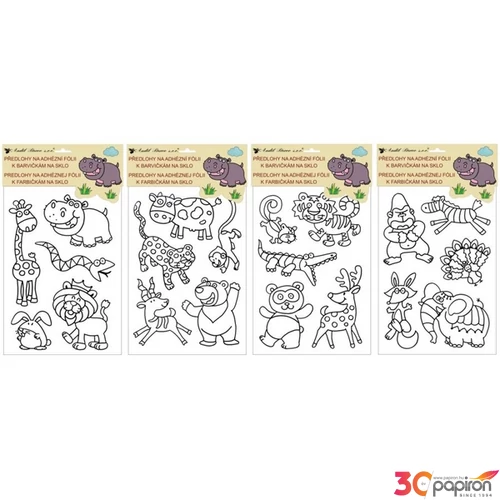 Sablon kontúros 30x21cm adhezív fólián, vegyes minták