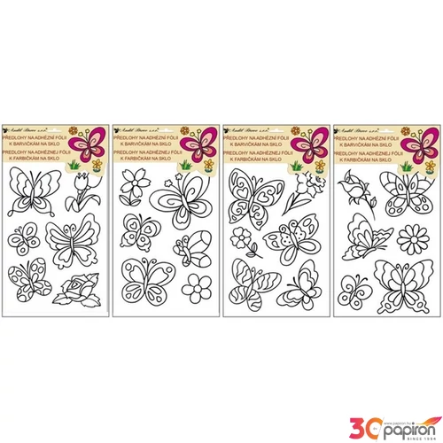 Sablon kontúros 30x21cm adhezív fólián, vegyes minták