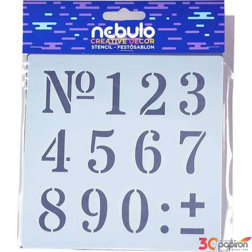 Sablon stencil Számok 14,5x14,5cm Nebulo Dekor MSL-NSZ-14,5X14,5