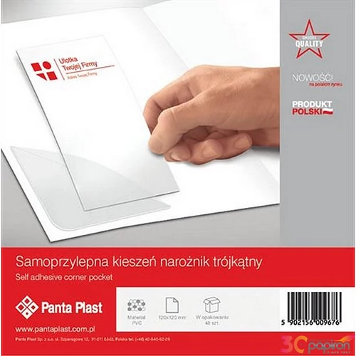 Sarokzseb 120x120mm öntapadó PANTA PLAST 