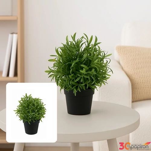 Selyemvirág - művirág 20cm buxus cseréppben zöld12x12x20cm SDDST5 élthű