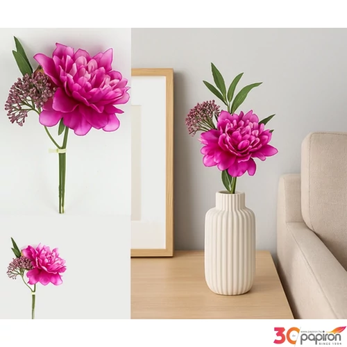 Selyemvirág - művirág 21cm pink viágcsokor 5x10x21cm SDDST5 élethű