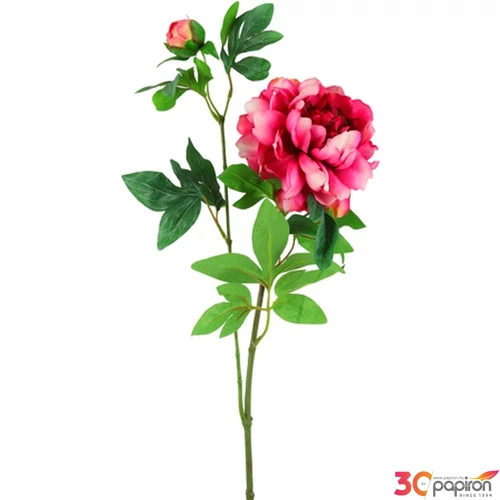 Selyemvirág - művirág 68cm paeonia pink ciklámen 15x15x68cm SDDST5 pünközsdirózsa bimbókkal élethű