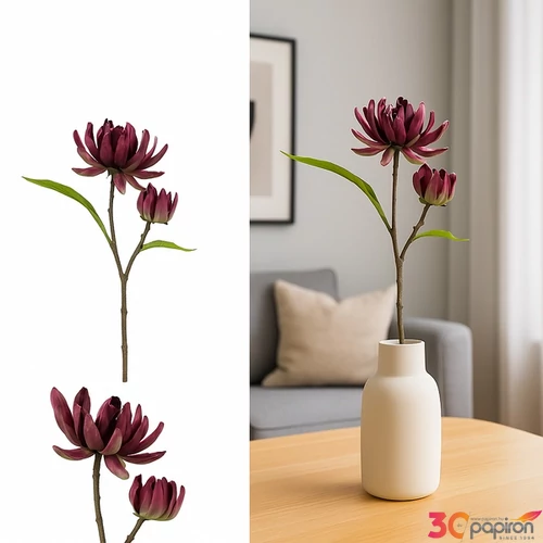Selyemvirág - művirág 73cm cynara lila 15x19x73cm Cynara dst25 élethű