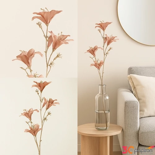 Selyemvirág - művirág barack Bauhinia S pink SDDST53 prémium kategóriás virág