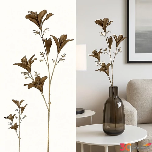 Selyemvirág - művirág bronz d Bauhinia S brown bronzbarna SDDST53 prémium kategóriás virág