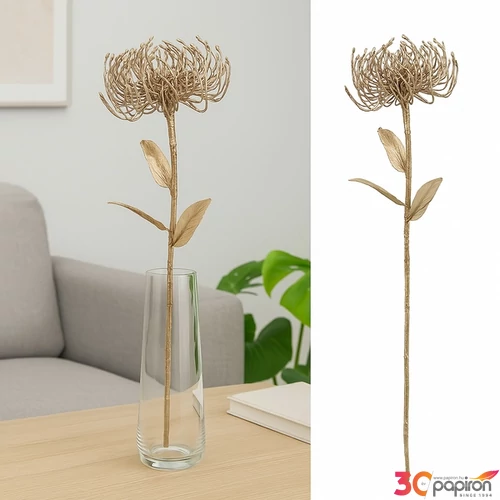Selyemvirág - művirág gold de Protea metallic rose gold SDDST53 prémium kategóriás virág