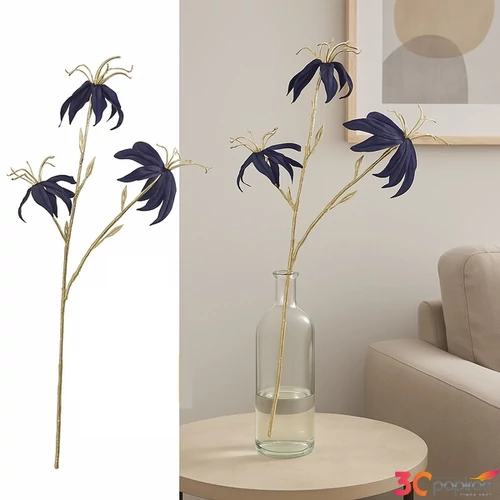 Selyemvirág - művirág kék de Gloriosa S d.blue SDDST53 prémium kategóriás virág