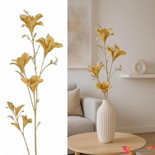 Selyemvirág - művirág tojáshéj Bauhinia S yellow SDDST53 prémium kategóriás virág