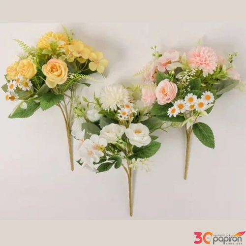 Selyemvirág művirág 35cm vegyes rózsacsokor