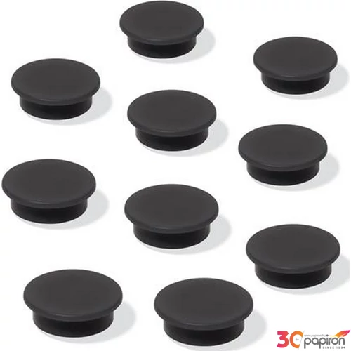 Táblamágnes 25mm Sigel fekete mágneses táblához 10db-os fekete Prezentáció SIGEL MU196