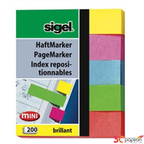 Jelölőcimke Sigel Brillant papír 5szín címke HN625