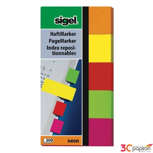 Jelölőcimke Sigel papír címke neon 5 szín HN650