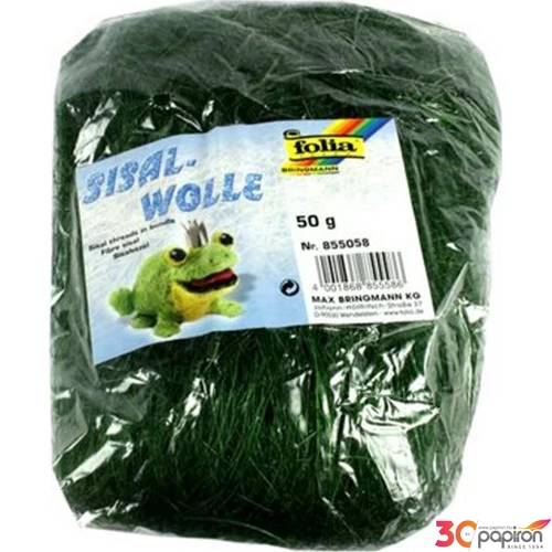 Sisal Folia gyapjú 50g fenyő zöld