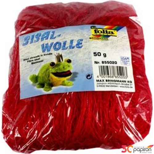 Sisal Folia gyapjú 50g piros