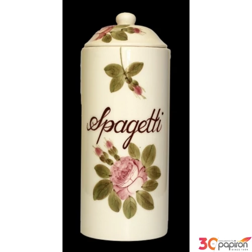 Spagettitartó kerámia 12x30cm virágos bordó kézzel festett