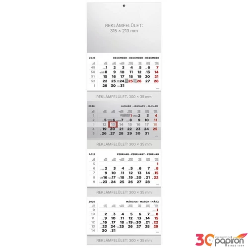 Speditőrnaptár 2026 T073 Speditőr 4 Tömb Üres Fej Toptimer 2026 kollekció!