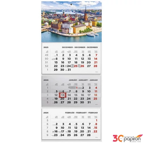 Speditőrnaptár 2026 T074 Speditőr 3 Tömb Város Fej Toptimer 2026 kollekció!