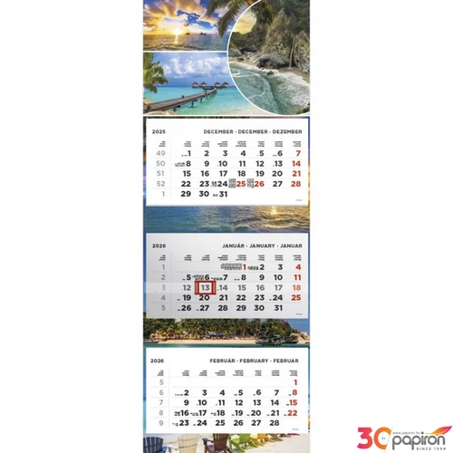 Speditőrnaptár 2026 T080 Speditőr 3 Tömb Beach Toptimer 2026 kollekció!