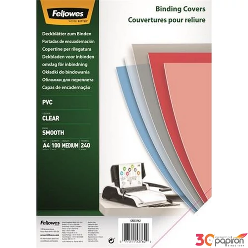 Spirál előlap A4 Fellowes 240 mikron, víztiszta