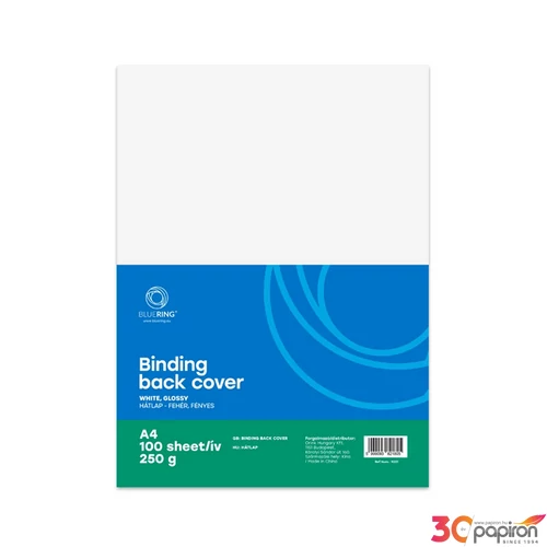 Spirál hátlap A4 fényes fehér 250gr Bluering