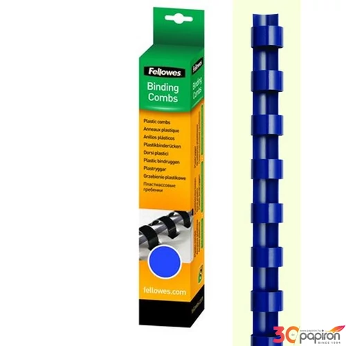 Spirál műanyag Fellowes 12 mm, 56-80 lap, 25 db, kék