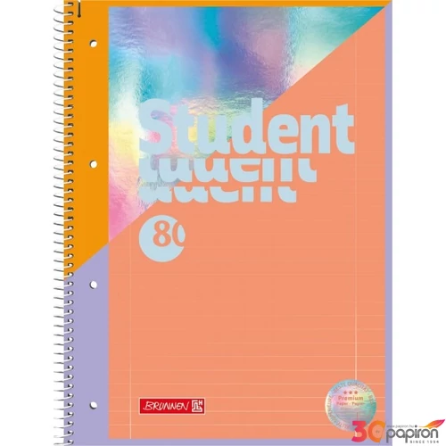 Spirálfüzet A4 Brunnen 90g, 80 lapos, perforált lyukasztott vonalas Intoxicate 106792769