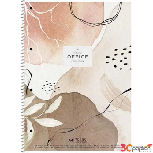 Spirálfüzet A4+ kockás 80lap, SHKOLYARYK Office collection Spirálfüzetek A4, papír borítóval