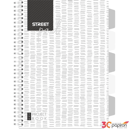 Spirálfüzet A4 kockás Spirálfüzet Street Pad Black