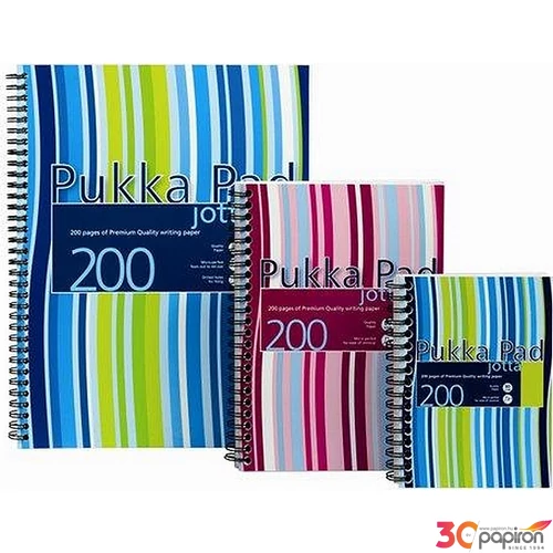 Spirálfüzet A4+ Pukka Pad Stripe Jotta 100lap vonalas Irodai füzet Pukka Pad JP018-LINED