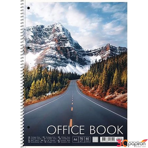 Spirálfüzet A4+ Shkolyaryk Office Book 80lap kockás vegyes színek Irodai füzet Shkolyaryk A4-CC-080-6502K