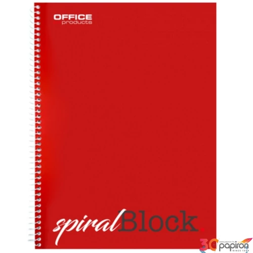 Spirálfüzet A4, sötét piros,70 g 80 lapos vonalas