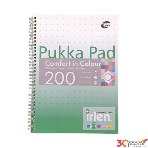 Spirálfüzet A4 vonalas 100 lap, PUKKA PAD Irlen Jotta Green
