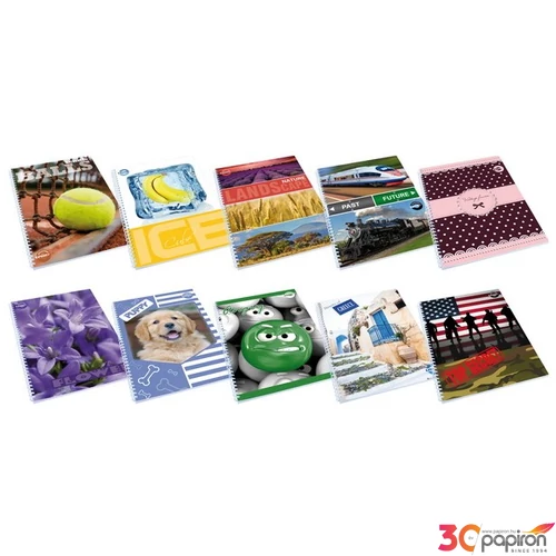 Spirálfüzet A5 T-Creativ 70lapos négyzethálós vegyes mintával