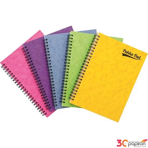Spirálfüzet A5 Pukka Pad Pressboard 60lap vonalas vegyes színek Irodai füzet Pukka Pad 7271-PRS