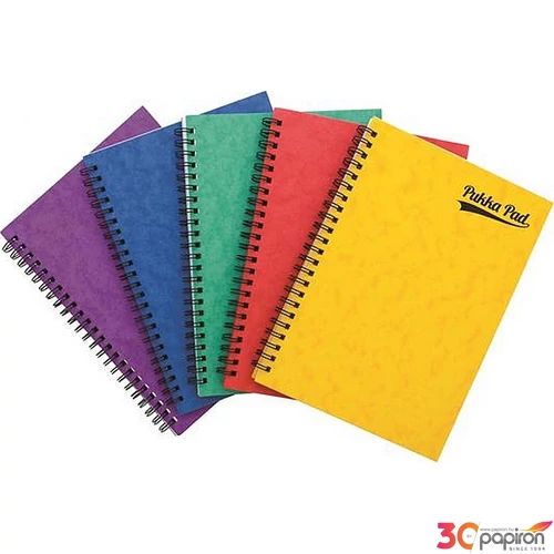 Spirálfüzet A5 Pukka Pad Pressboard 60lap vonalas vegyes színek Irodai füzet Pukka Pad 7270-PRS