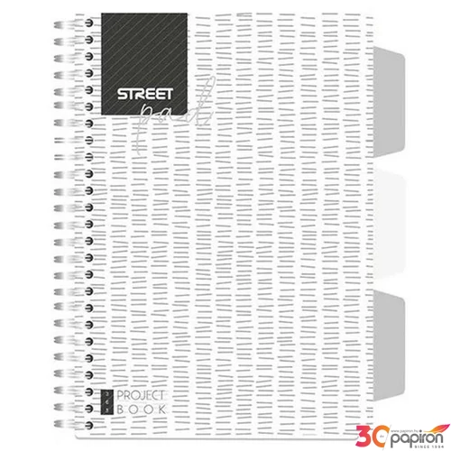 Spirálfüzet A5 Street White vonalas 100 lap regiszteres