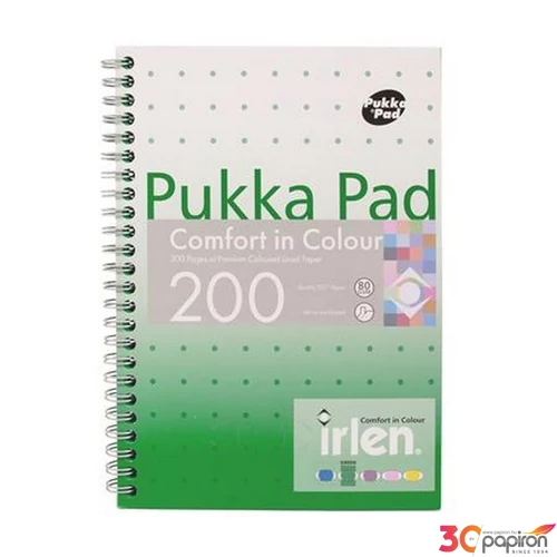 Spirálfüzet A5 vonalas 100 lap, PUKKA PAD Irlen Jotta Green