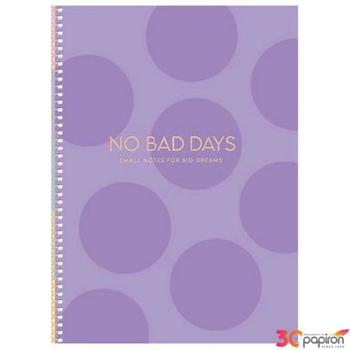 Spirálfüzet B5 kockás 80lap, keményfedeles, SHKOLYARYK No bad days, vegyes