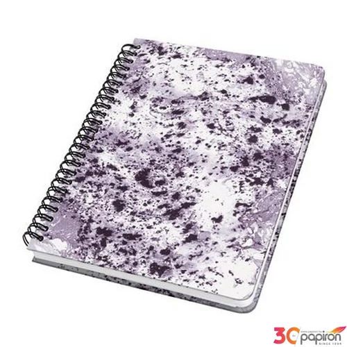 Spirálfüzet Sigel 162x215 mm, pontrácsos, 60 lap keményfedeles, Jolie, Violet Marble