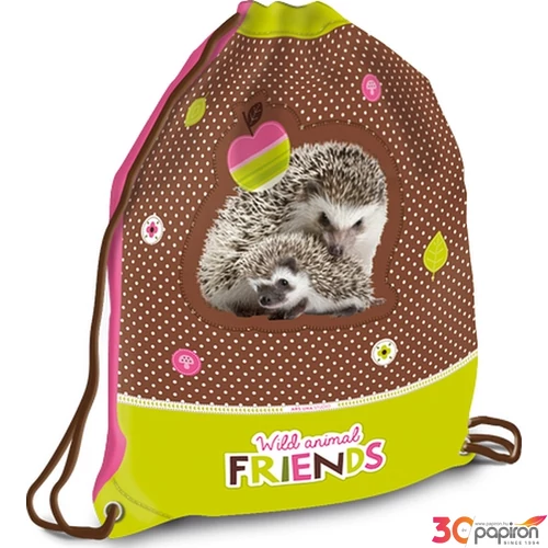 Tornazsák Ars Una sportzsák Erdő állatok Süni/Hedgehog 18' 93566865 Könnyű erős tartós anyagból