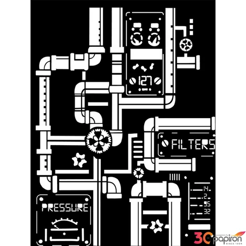 Stencil 15x20cm Pipes