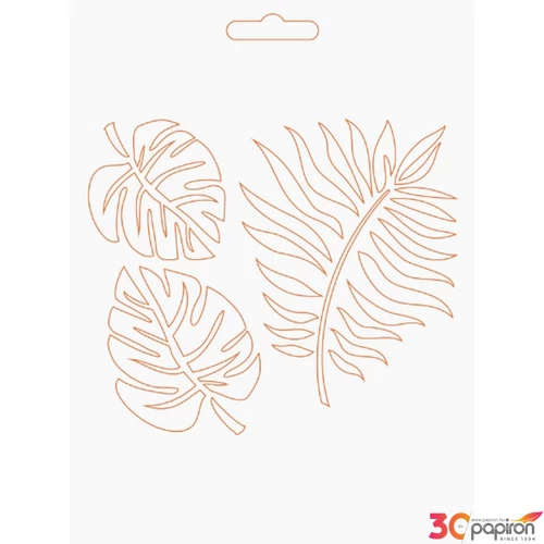 Stencil 20x14, 6cm Home Decor levél minta